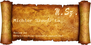 Michler Szavéta névjegykártya